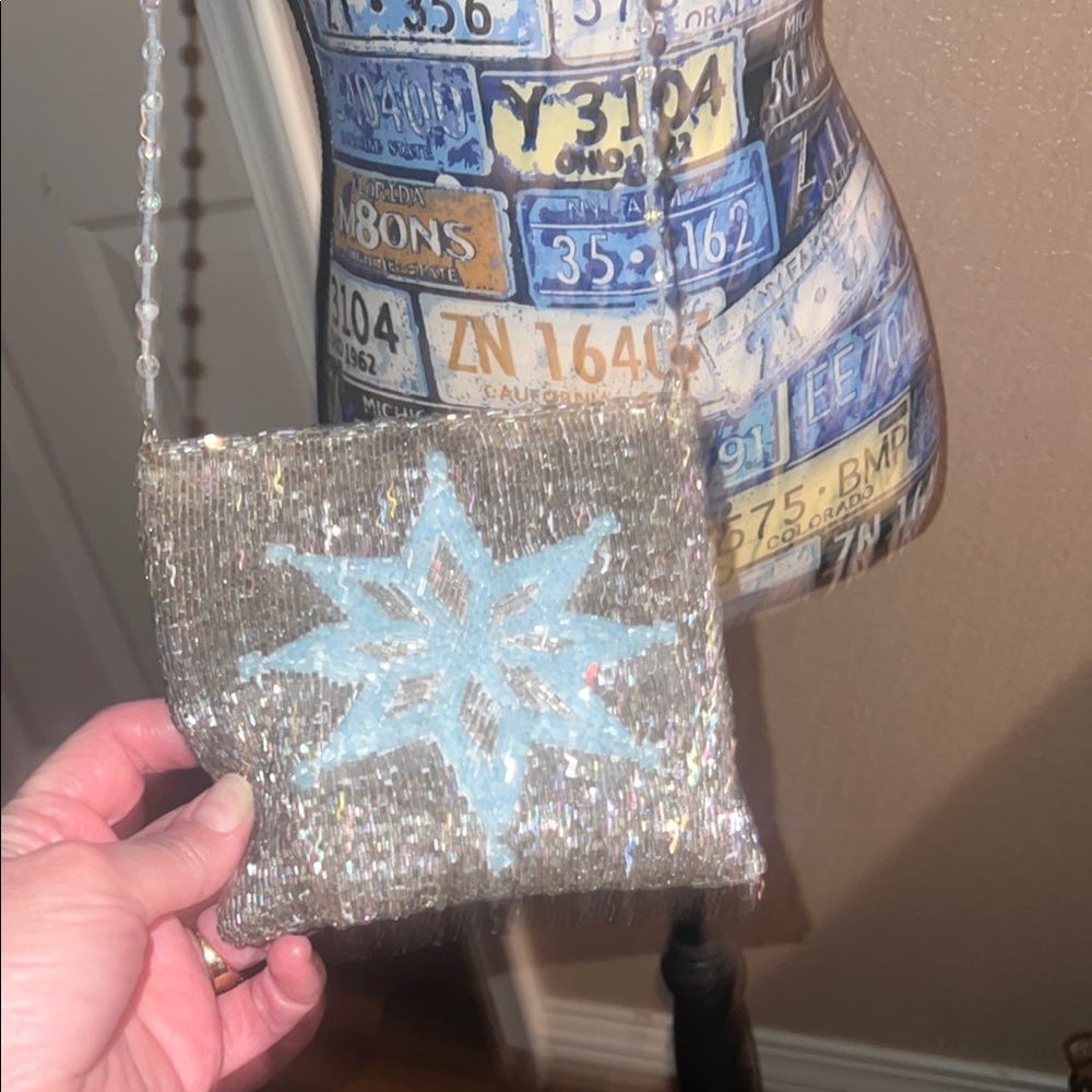 Sequin Snowflake Crossbody Bag